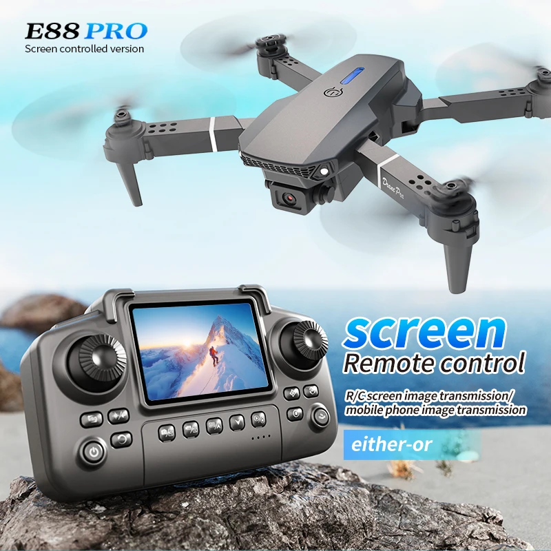 Rc Helicopter Case - Profesjonalny dron E88 PRO z ekranem